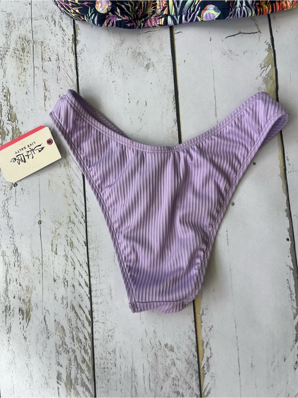 Salt Life NEW Bikini Top & Lavender Ribbed Bottom X SMALL - Picture 6 of 9